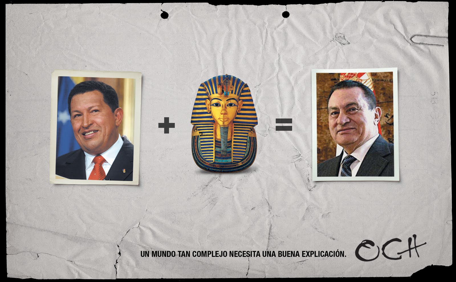 Hugo Chavez + Tutankhamun = Hosni Mubarak